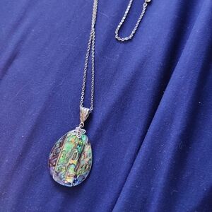 New Lee Sands Abalone Shell Pendant Necklace